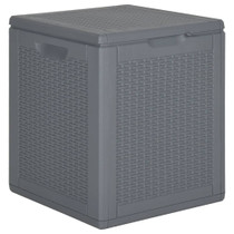 Vrtna kutija za pohranu siva od PP ratana 90 L 364059