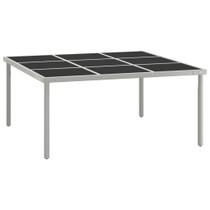 Vrtni blagovaonski stol 170 x 170 x 74,5 cm od stakla i čelika 313084