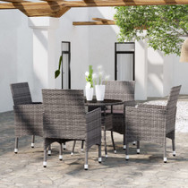 5-dijelni vrtni blagovaonski set od poliratana sivi 3058489