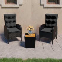 3-dijelni vrtni bistro set od poliratana i drva bagrema crni 3058537