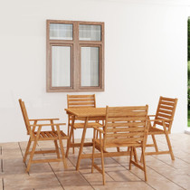 5-dijelni vrtni blagovaonski set od masivnog bagremovog drva 3057843