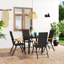 5-dijelni vrtni blagovaonski set crno-smeđi 3060071