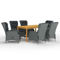 7-dijelni vrtni blagovaonski set svjetlosivi 3067842