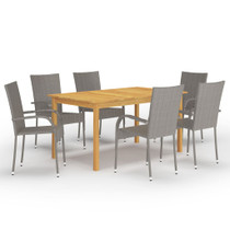 7-dijelni vrtni blagovaonski set sivi 3067788