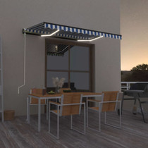 Automatska tenda sa senzorom LED 400 x 300 cm plavo-bijela 3069111