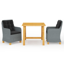 3-dijelni vrtni blagovaonski set svjetlosivi 3068734