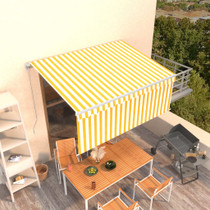 Tenda na ručno uvlačenje s roletom 3 x 2,5 m žuto-bijela 3069258