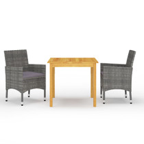 3-dijelni vrtni blagovaonski set sivi 3067668