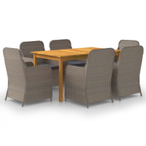 7-dijelni vrtni blagovaonski set smeđi 3067821
