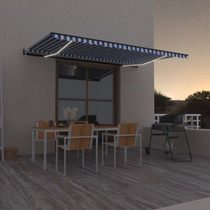 Automatska tenda sa senzorom LED 500 x 300 cm plavo-bijela 3069151