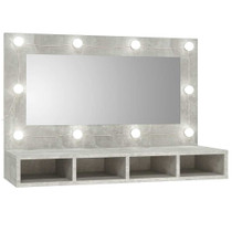 Kupaonski ormarić s LED ogledalom boja betona 90 x 31,5 x 62 cm 808895 Kupaonski ormarić s LED ogledalom boja betona 90 x 31,5 x 62 cm 808895