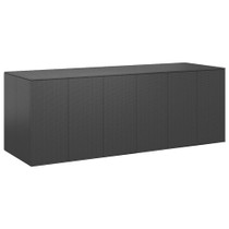 Kutija za vrtne jastuke od PE ratana 291 x 100,5 x 104 cm crna 317235