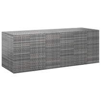 Kutija za vrtne jastuke od PE ratana 291 x 100,5 x 104 cm siva 317237