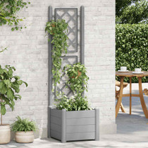 Vrtna sadilica s rešetkom 43 x 43 x 142 cm PP siva boja kamena 317581