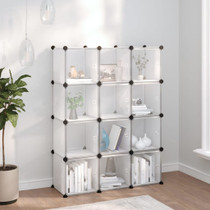 Kockasti organizator za pohranu 12 kocki i vrata prozirni PP 340555
