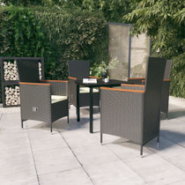 5-dijelni vrtni blagovaonski set s jastucima crni 3099426