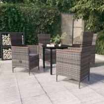 5-dijelni vrtni blagovaonski set s jastucima sivi 3099432