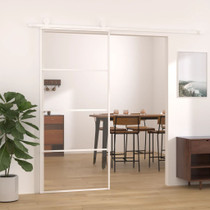 Klizna vrata od stakla ESG i aluminija 90 x 205 cm bijela 151660