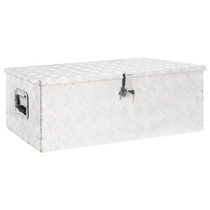 Kutija za pohranu srebrna 90 x 47 x 33,5 cm aluminijska 152254 Kutija za pohranu srebrna 90 x 47 x 33,5 cm aluminijska 152254