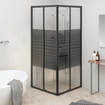 Prugasta tuš-kabina ESG 80 x 80 x 180 cm crna 151849
