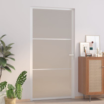 Unutarnja vrata 102,5x201,5 cm Bijela od mat stakla i aluminija 350579