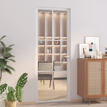 Unutarnja vrata 76 x 201,5 cm Bijela od ESG stakla i aluminija 350572