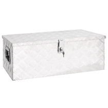 Kutija za pohranu srebrna 80 x 39 x 30 cm aluminijska 152252 Kutija za pohranu srebrna 80 x 39 x 30 cm aluminijska 152252