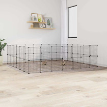 Kavez za ljubimce s 52 panela i vratima crni 35 x 35 cm čelični 3114041