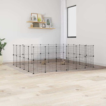 Kavez za ljubimce s 44 panela i vratima crni 35 x 35 cm čelični 3114046 Kavez za ljubimce s 44 panela i vratima crni 35 x 35 cm čelični 3114046