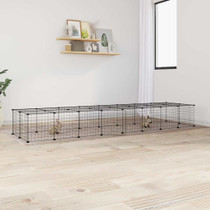 Kavez za ljubimce s 36 panela i vratima crni 35 x 35 cm čelični 3114057