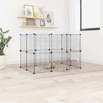 Kavez za ljubimce s 20 panela i vratima crni 35 x 35 cm čelični 3114043 Kavez za ljubimce s 20 panela i vratima crni 35 x 35 cm čelični 3114043