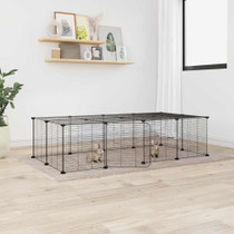 Kavez za ljubimce s 20 panela i vratima crni 35 x 35 cm čelični 3114058 Kavez za ljubimce s 20 panela i vratima crni 35 x 35 cm čelični 3114058