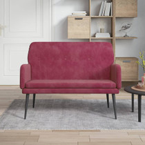 Klupa crvena boja vina 108 x 79 x 79 cm baršunasta 351418