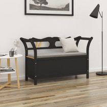 Klupa crna 107 x 45 x 75,5 cm od masivne jelovine 351776