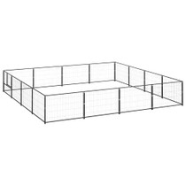 Kavez za pse crni 16 m² čelični 3082143