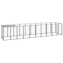 Kavez za pse crni 6,05 m² čelični 3082201