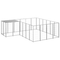 Kavez za pse srebrni 8,47 m² čelični 3082219 Kavez za pse srebrni 8,47 m² čelični 3082219