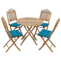 5-dijelni sklopivi vrtni blagovaonski set od bambusa 3063979