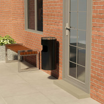 Zidna kanta za smeće s pepeljarom čelična 26 L crna 51096