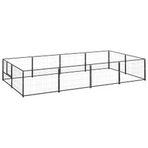 Kavez za pse crni 8 m² čelični 3082111 Kavez za pse crni 8 m² čelični 3082111