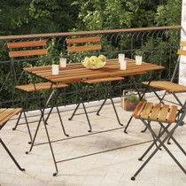 Sklopivi bistro stol 100 x 54 x 71 cm od drva bagrema i čelika 319971