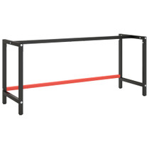 Okvir za radni stol mat crni i mat crveni 180x57x79 cm metalni 151457