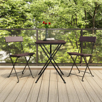 3-dijelni sklopivi bistro set od poliratana smeđi 319990
