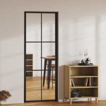 Sobna vrata od stakla ESG i aluminija 76 x 201,5 cm crna 151202