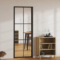 Sobna vrata od stakla ESG i aluminija 76 x 201,5 cm crna 151202