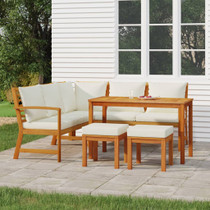 6-dijelni vrtni blagovaonski set s jastucima od bagremovog drva 3154964