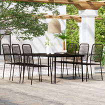 7-dijelni vrtni blagovaonski set crni 3099147