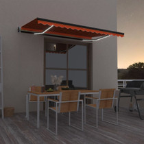 Automatska tenda sa senzorom LED 450 x 350 cm narančasto-smeđa 3069215