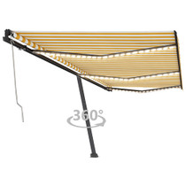 Automatska tenda sa senzorom LED 600 x 350 cm žuto-bijela 3069893