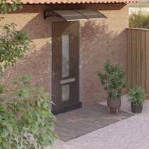 Nadstrešnica za vrata crna 150x80 cm polikarbonatna 153582